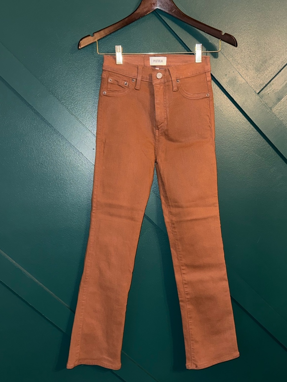 Pistola Coated Denim Jeans Edgy Moto Style Straight Size 24